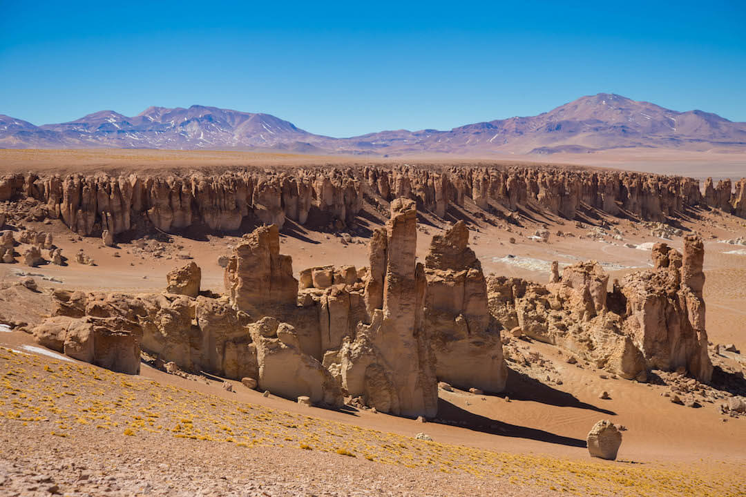 Gran conjunto de rocas erosionadas en Salar de Tara